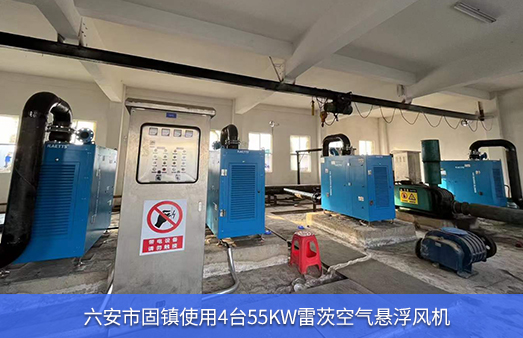 六安市固鎮(zhèn)使用4臺55KW雷茨空氣懸浮風(fēng)機